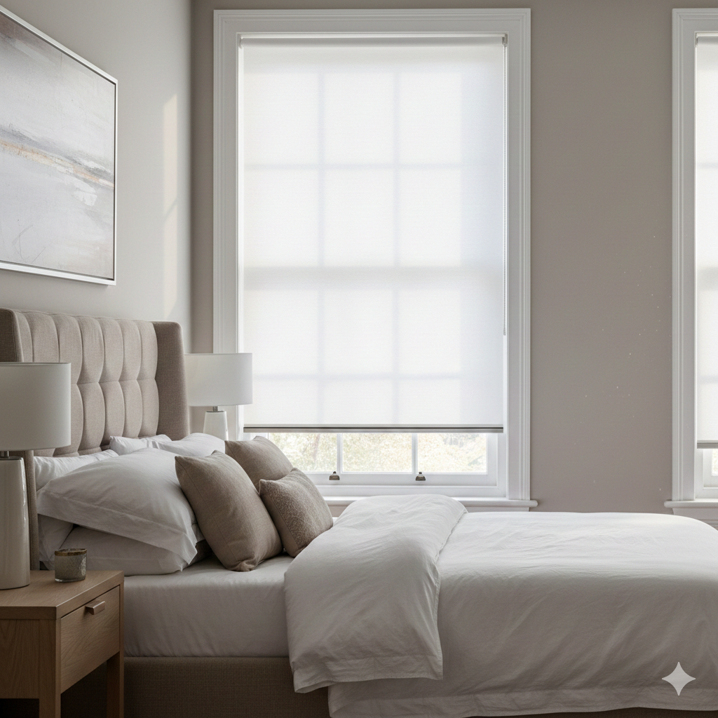 Classic White Roller Blind - Lifestyle